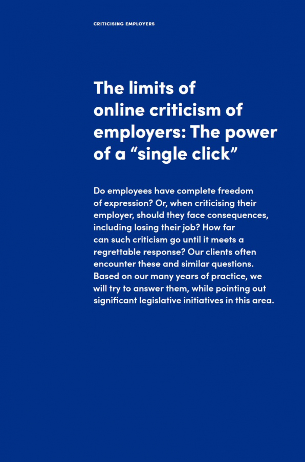The Limits of Employer Criticism on the Internet – the Power of “One Click”