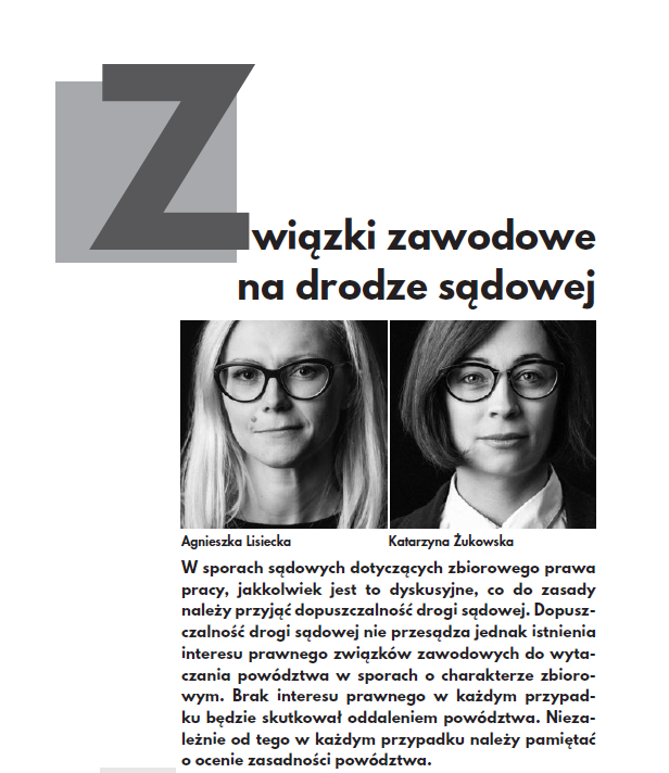 Związki zawodowe na drodze sądowej